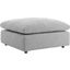 Commix Down Filled Overstuffed Boucle Fabric Ottoman In Light Gray
