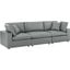 Commix Down Filled Overstuffed Vegan Leather 3-Seater Sofa EEI-4914-GRY