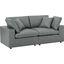 Commix Down Filled Overstuffed Vegan Leather Loveseat EEI-4913-GRY