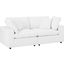 Commix Down Filled Overstuffed Vegan Leather Loveseat EEI-4913-WHI