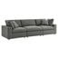 Commix Gray Down Filled Overstuffed 3 Piece Sectional Sofa Set