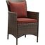 Conduit Brown Currant Outdoor Patio Wicker Rattan Dining Arm Chair EEI-2801-BRN-CUR