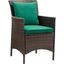 Conduit Brown Green Outdoor Patio Wicker Rattan Dining Arm Chair