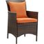 Conduit Brown Orange Outdoor Patio Wicker Rattan Dining Arm Chair