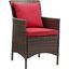 Conduit Brown Red Outdoor Patio Wicker Rattan Dining Arm Chair