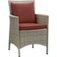 Conduit Light Gray Outdoor Patio Wicker Rattan Dining Arm Chair EEI-2802-LGR-CUR