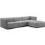 Conjure Black Light Gray Channel Tufted Upholstered Fabric 4-Piece Sectional Sofa