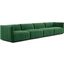 Conjure Channel Tufted Performance Velvet 4 Piece Sofa In Black Emerald