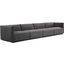 Conjure Channel Tufted Performance Velvet 4 Piece Sofa In Black Gray