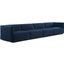 Conjure Channel Tufted Performance Velvet 4 Piece Sofa In Black Midnight Blue
