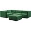 Conjure Channel Tufted Performance Velvet 5 Piece Sectional In Black Emerald EEI-5774-BLK-EME