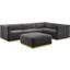 Conjure Channel Tufted Performance Velvet 5 Piece Sectional In Gold Gray EEI-5853-GLD-GRY