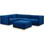 Conjure Channel Tufted Performance Velvet 5 Piece Sectional In Gold Navy EEI-5852-GLD-NAV
