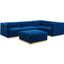 Conjure Channel Tufted Performance Velvet 5 Piece Sectional In Gold Navy EEI-5853-GLD-NAV