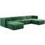 Conjure Channel Tufted Performance Velvet 6 Piece Sectional In Black Emerald EEI-5768-BLK-EME