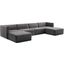 Conjure Channel Tufted Performance Velvet 6 Piece Sectional In Black Gray EEI-5768-BLK-GRY