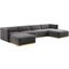 Conjure Channel Tufted Performance Velvet 6 Piece Sectional In Gold Gray