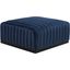 Conjure Channel Tufted Performance Velvet Ottoman In Midnight Blue