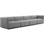 Conjure Channel Tufted Upholstered Fabric 4 Piece Sofa In Black Light Gray