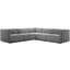 Conjure Channel Tufted Upholstered Fabric 5 Piece L Shaped Sectional In Black Light Gray EEI-5793-BLK-LGR
