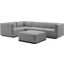 Conjure Channel Tufted Upholstered Fabric 5 Piece Sectional In Black Light Gray EEI-5796-BLK-LGR
