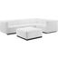 Conjure Channel Tufted Upholstered Fabric 5 Piece Sectional In Black White EEI-5797-BLK-WHI