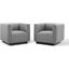 Conjure Tufted Armchair Upholstered Fabric Set of 2 EEI-5045-LGR
