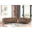 Contempo Buckle Fabric and Gold Accent Legs 2 Piece Upholstery Living Room Set In Brown