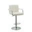 Contemporary Adjustable Swivel Arm Bar Stool In White
