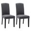 Contemporary Dining Chairs Set of 2 In Dark Grey