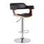 Contemporary Swivel Adjustable Barstool with Padded Armrests In Dark Grey