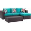 Convene 3 Piece Outdoor Patio Sofa Set EEI-2364-EXP-TRQ-SET