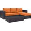 Convene Espresso Orange 3 Piece Outdoor Patio Sofa Set EEI-2178-EXP-ORA-SET