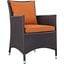 Convene Espresso Orange Dining Outdoor Patio Arm Chair
