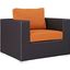 Convene Espresso Orange Outdoor Patio Arm Chair
