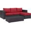 Convene Espresso Red 3 Piece Outdoor Patio Sofa Set EEI-2178-EXP-RED-SET