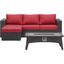 Convene Espresso Red 3 Piece Set Outdoor Patio with Fire Pit EEI-3724-EXP-RED-SET