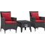 Convene Espresso Red 3 Piece Set Outdoor Patio with Fire Pit EEI-3729-EXP-RED-SET