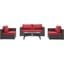 Convene 5-Piece Set Outdoor Patio With Fire Pit In Espresso Red