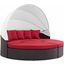 Convene Espresso Red Canopy Outdoor Patio Daybed EEI-2173-EXP-RED-SET
