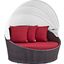 Convene Espresso Red Canopy Outdoor Patio Daybed EEI-2175-EXP-RED