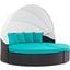 Convene Espresso Turquoise Canopy Outdoor Patio Daybed EEI-2173-EXP-TRQ-SET