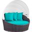 Convene Espresso Turquoise Canopy Outdoor Patio Daybed EEI-2175-EXP-TRQ