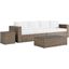 Convene Outdoor Patio 4 Piece Furniture Set In Cappuccino White EEI-6330-CAP-WHI