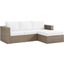 Convene Outdoor Patio L Shaped Sectional Sofa In Cappuccino White