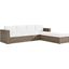 Convene Outdoor Patio Sectional Sofa And Ottoman Set In Cappuccino White