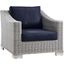 Conway Outdoor Patio Wicker Rattan Arm Chair EEI-4840-LGR-NAV