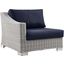 Conway Outdoor Patio Wicker Rattan Left-Arm Chair EEI-4845-LGR-NAV