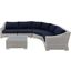 Conway Sunbrella Outdoor Patio Wicker Rattan 5-Piece Sectional Sofa Furniture Set EEI-4357-LGR-NAV