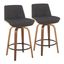 Corazza 26 Inch Fixed Height Counter Stool Set of 2 In Charcoal